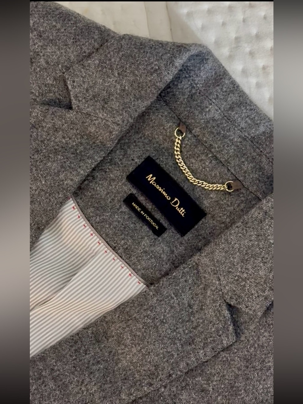 Massimo Dutti 75% Alpaca Tailored Gray Blazer | Made in Portugal - Picture 3 of 6